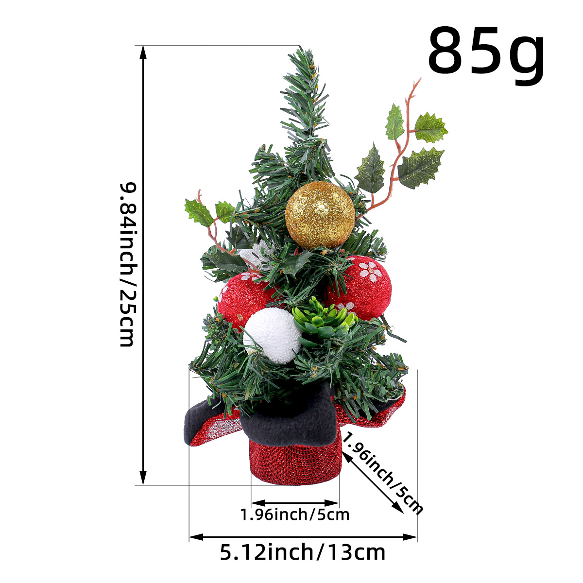 Adorno de Escritorio con Forma de Árbol de Navidad con Agujas de Pino y Bayas Rojas, Mini Árbol de Navidad, Decoración Navideña, Arreglo de Escena, Éxito de Ventas en Amazon
