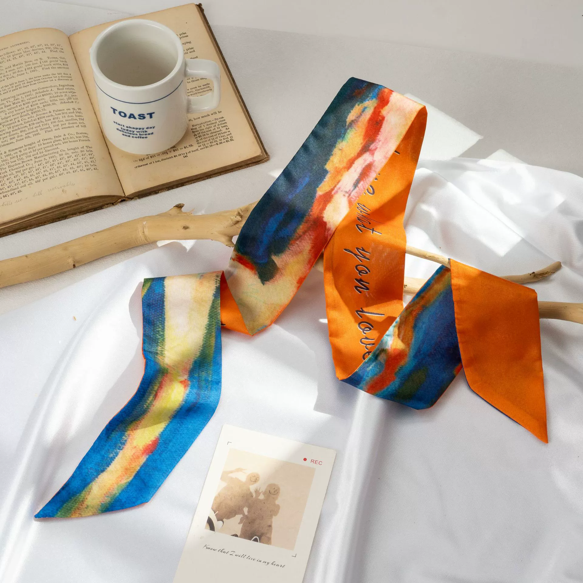 Silk Scarf Hairband (Suhang) long streamer 89×3.8 cm, lightweight gift box option