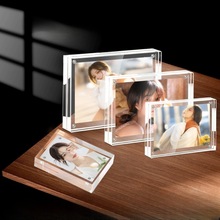亚克力磁吸水晶相框拍立得照片卡通双面透明照片名信片框