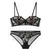 Sexy steel ring bra, supporting underwear, set, with embroidery