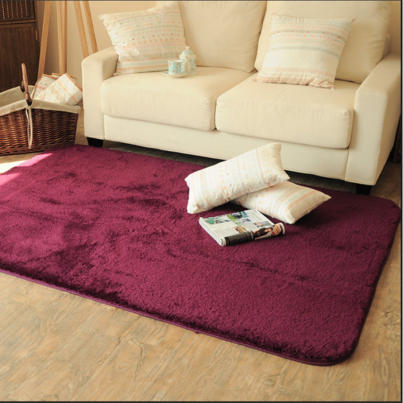 Alfombra de seda redonda de color sólido dormitorio de chicas cestas colgantes almohadilla giratoria piso de sala de estar simple sofá mesa de té almohadilla