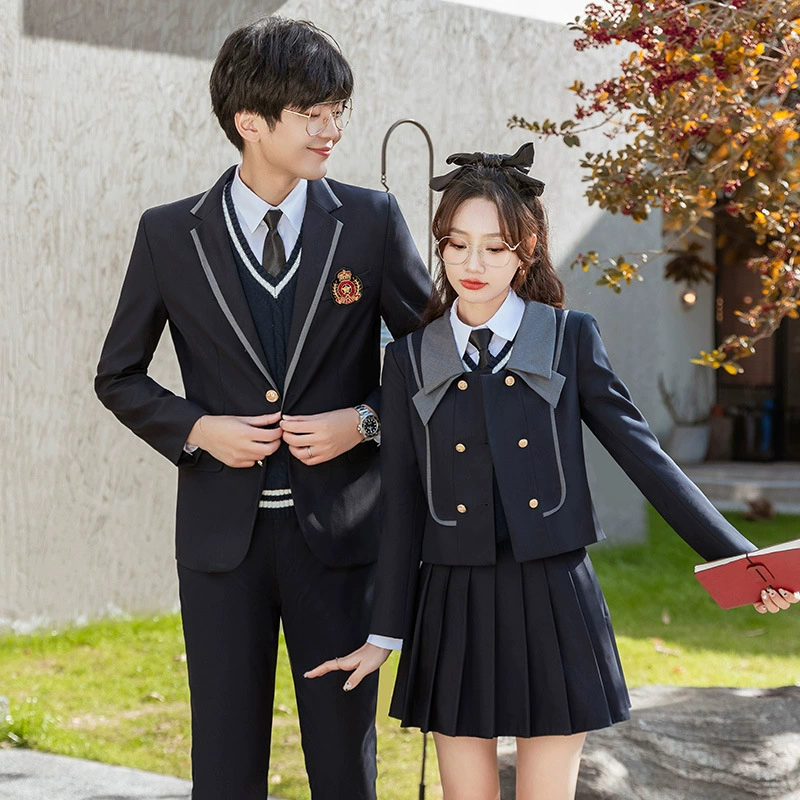 Весенне-осенний Британский костюм, комплект из трех предметов, Женский учитель детского сада, садовая одежда, стиль колледжа, школьная униформа для учащихся средней школы, униформа JK