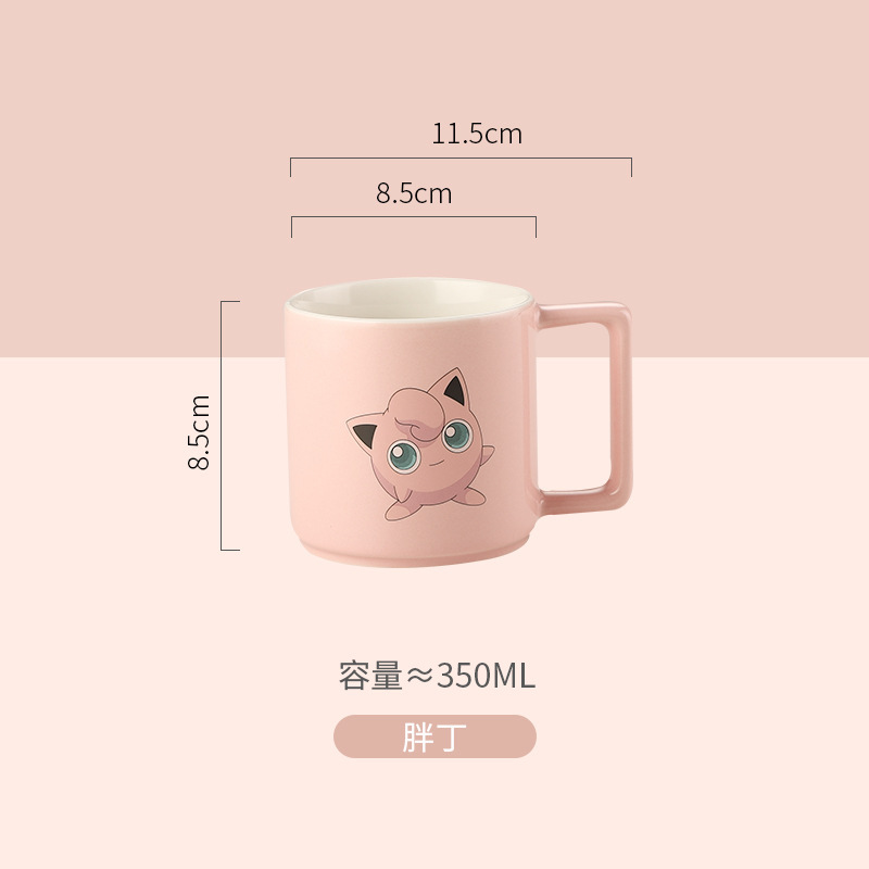 Taza de marca Pokémon, taza de agua creativa de dibujos animados Pikachu, taza de agua creativa de cerámica encantadora para niños