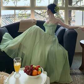 越南小众品牌度假长裙图片色其他文艺复古2025中国风公主袖中裙