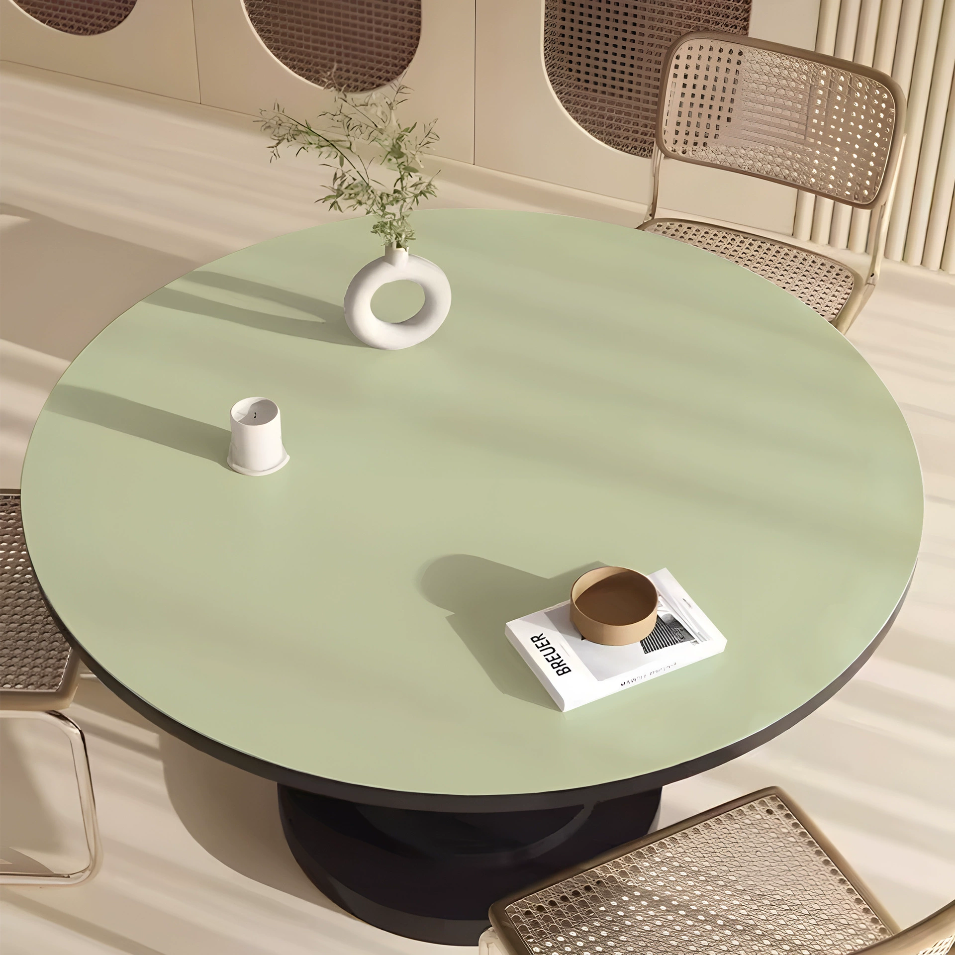 Сплошной цветной коврик для круглого стола, водонепроницаемый, маслостойкий, против ожогов, не требующий мытья, круглый обеденный стол, коврик для журнального столика, высококачественная домашняя скатерть