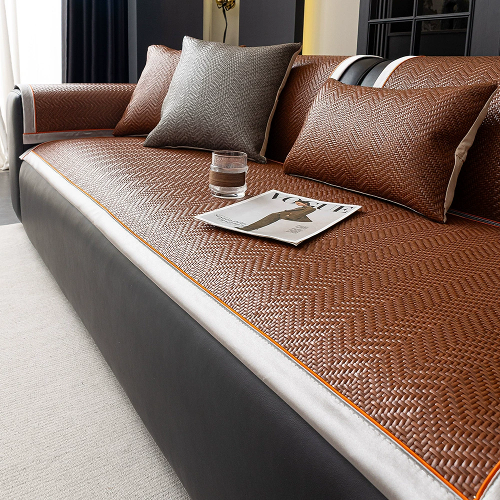 Прохладный PE ротанговый коврик Летний диван натуральный коврик сиденье противоскользящий легкий роскошный летний чехол для дивана