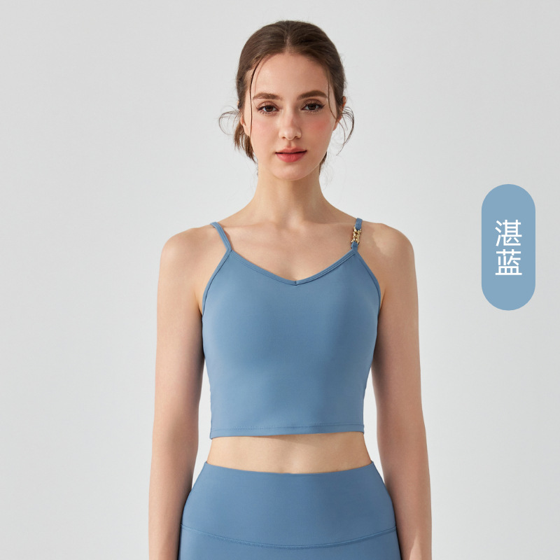 Sujetador de copa antibacteriano desnudo, deportes de fitness, ropa interior exterior, ropa de yoga, chaleco interior casual y cómodo