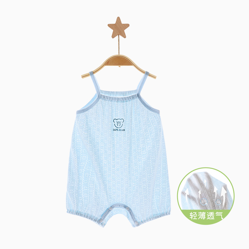 Ropa de bebé de una pieza, ropa de verano para recién nacidos, ropa de pedo delgada, chaleco para niños pequeños, camisola, ropa de verano para bebés para hombres y mujeres