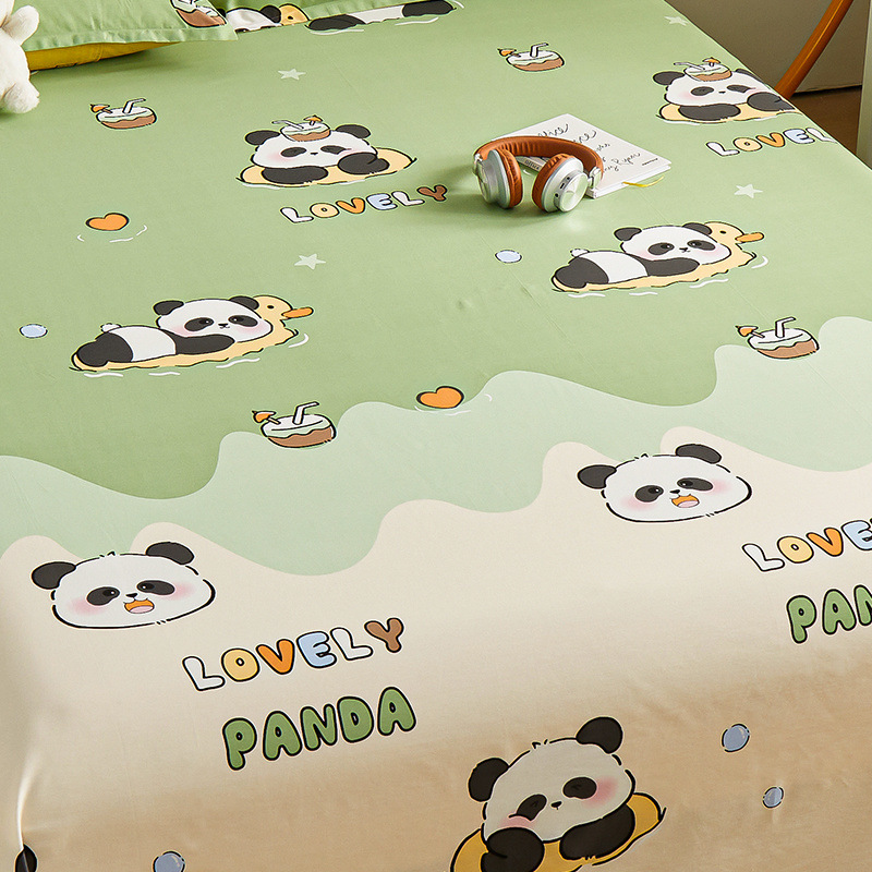 Sábana de algodón grueso de dibujos animados pieza individual 100 algodón dormitorio de estudiantes cama individual de verano pieza de tres piezas doble 1.5