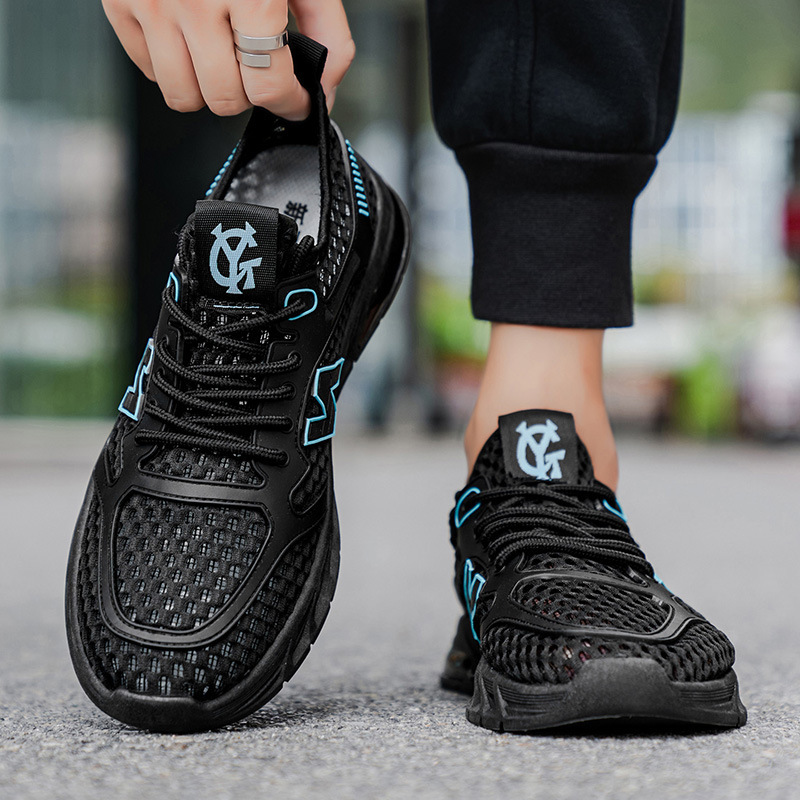 Beihai-Mbl00 New Balance Summer New Large Mesh Breathable Shoes Lightweight Soft Sole Shoes Blue Black River Tracing Shoes