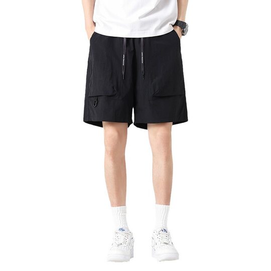 Tooling Shorts Men's Summer New Ice Silk Thin Sports Casual Men's Pants Solid Color Large Pocket Loose Five-point Pants