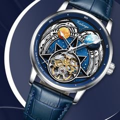 Calvin Yall New Men's Personal Starry Sky Series Watch Dial Waterproof Steel Strap Automatic Mechanical Watch for Men