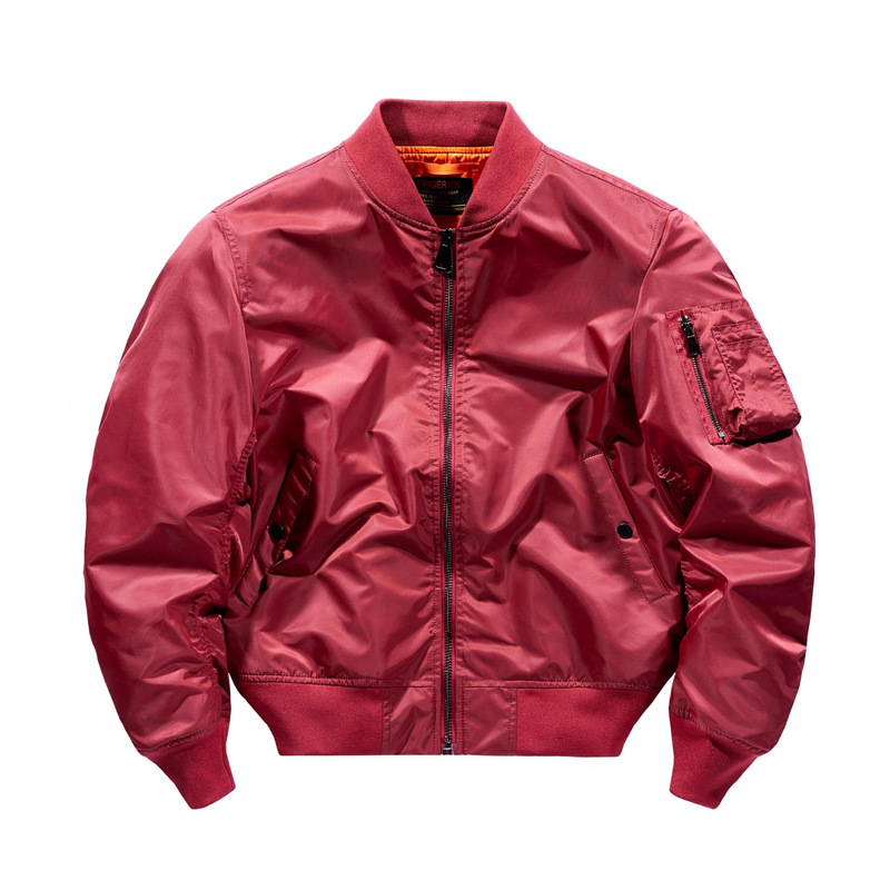 Autumn New Air Force Ma1 Pilot Jacket Men's Motorcycle Pure Color Jacket Large Size Military Uniform Export Flight Suit