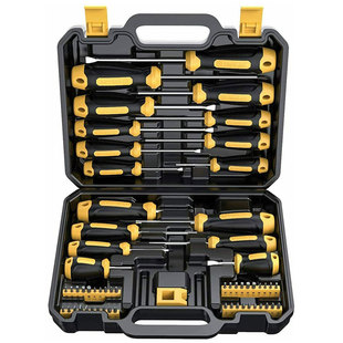 57-Piece Flat-Head, Phillips-Head, and T-Handle Screwdriver Set with 40 Bits, S2 Alloy Steel Shaft, Magnetic Disassembly