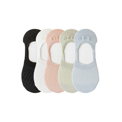 Socks women's summer boat socks thin breathable hollow shallow mouth invisible socks non-slip non-falling solid color spring and summer socks