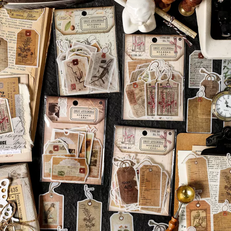 Infeel.ME Acacia Short Story и Paper Paper Paper Bags Vocal Botanical Handbook Material Decoration Patch