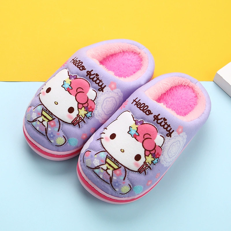 Hello Kitty, детские тапочки, милые демисезонные не скользящие обувь для принцессы