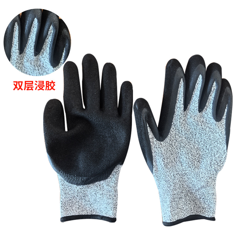 Guantes anti-corte de nivel 5 HPPE anti-mordedura y anti-puñalada matanza EN388 PU mate para matar peces guantes de protección laboral image 26