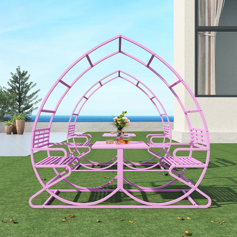 Outdoor Heart-Shaped Swing Chair, Courtyard Table and Chairs, Scenic Spot Decorations, Check-In Wedding Photography, Popular Attractions, Homestay Decorations Outdoor Heart-Shaped Swing Chair, Courtyard Table and Chairs, Scenic Spot Decorations, Check-In Wedding Photography, Popular Attractions, Homestay Decorations