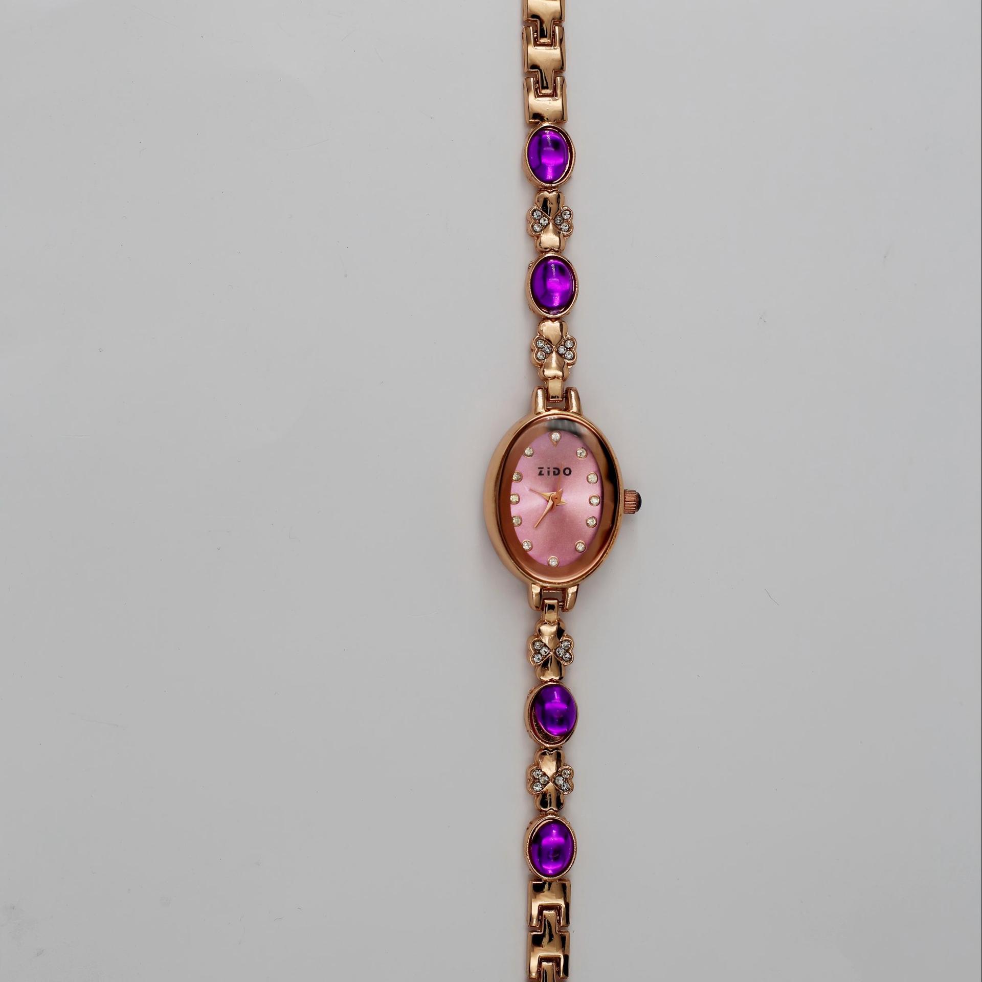 Reloj de alta gama de marca ZIDO, reloj ovalado de cuarzo con diamantes de lujo ligero y temperamento a la moda para mujer, reloj para mujer 1406