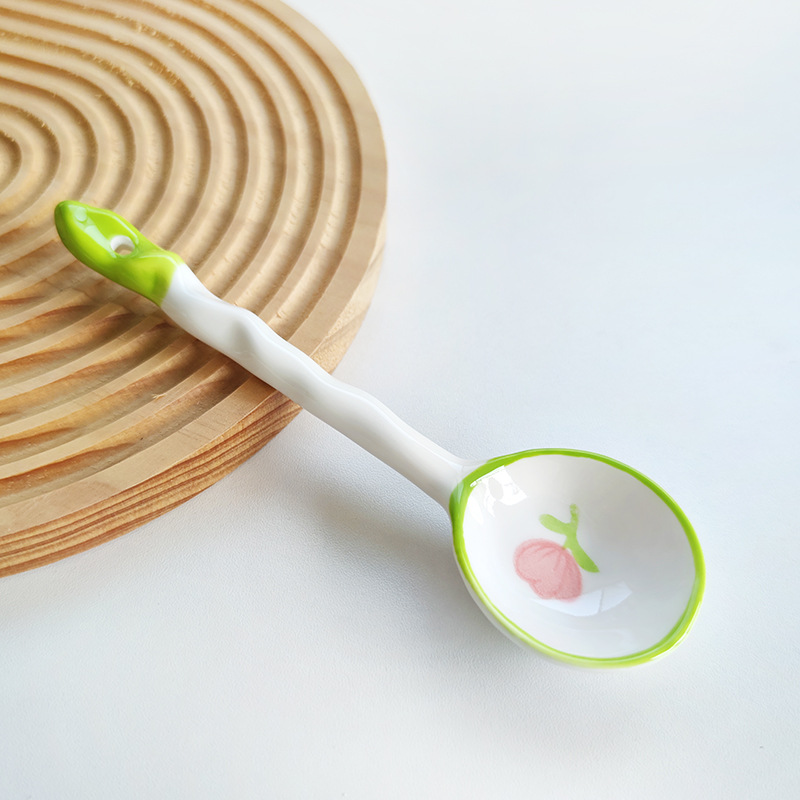 Cucharas de cerámica al por mayor cucharas de alto valor facial cucharas de sopa de mango largo cucharas cucharas dulces cucharas caseras