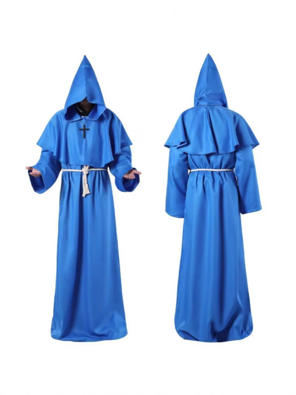 Lide 中世の僧侶の服ウィザード司祭 cos 服ハロウィン死のローブコスプレロールプレイング服|undefined