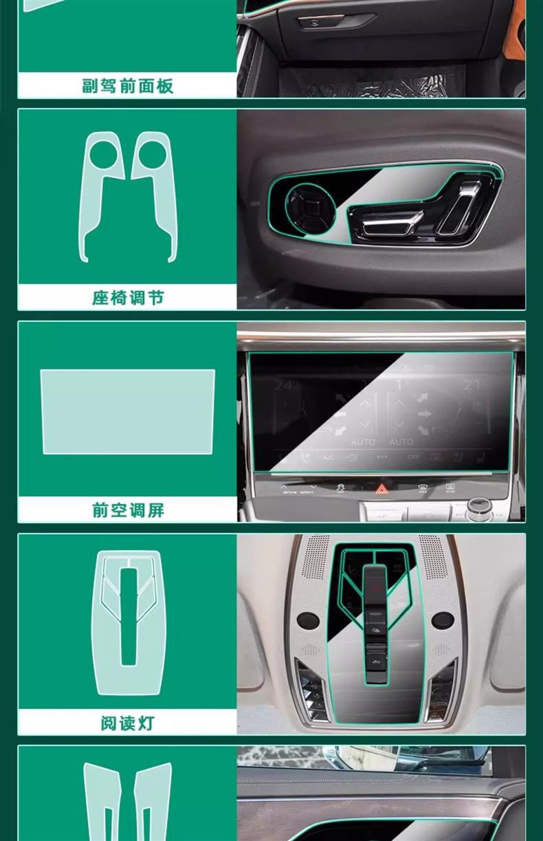 Suitable for Audi Q7/Q8/A8L Central Control Film Interior Protective Film Instrument Panel Navigation Display Screen Tempered Film