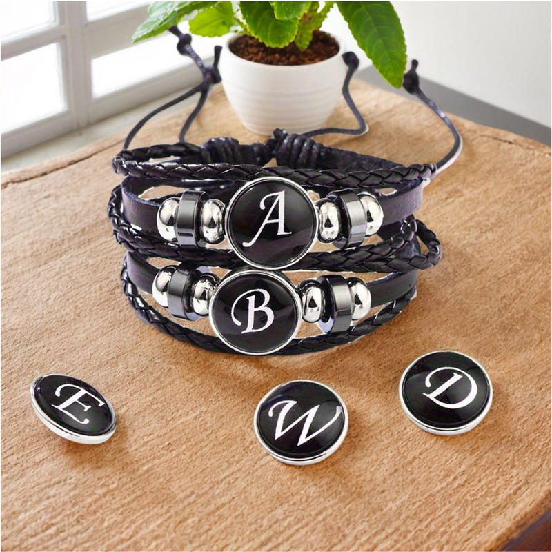 26 Letter Personality Adjustable Imitation Leather Bracelet European and American Style Fashion Accessories for Teenagers and Boys Yiwu Source 26 Letter Personality Adjustable Imitation Leather Bracelet European and American Style Fashion Accessories for Teenagers and Boys Yiwu Source