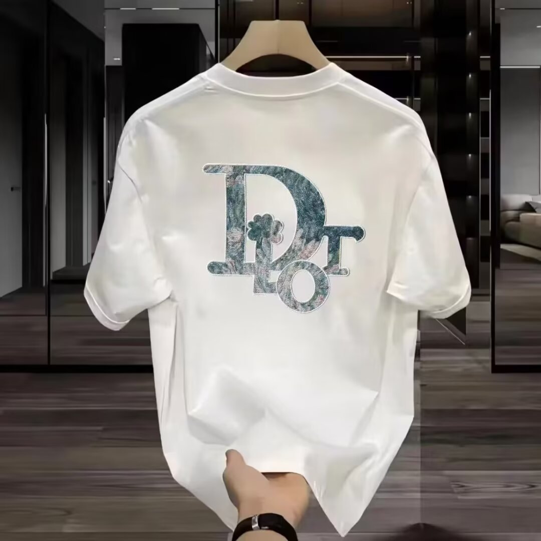 2024夏の新製品花卉アルファベットプリント半袖男性ネットレッドtシャツ通気上着男