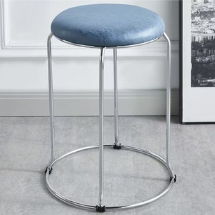 Customizable Soft-Packed Steel Stool, Simple and Stylish Round Stool, Thickened Iron Low Stool, Commercial Restaurant Stool, Stackable Steel Stool