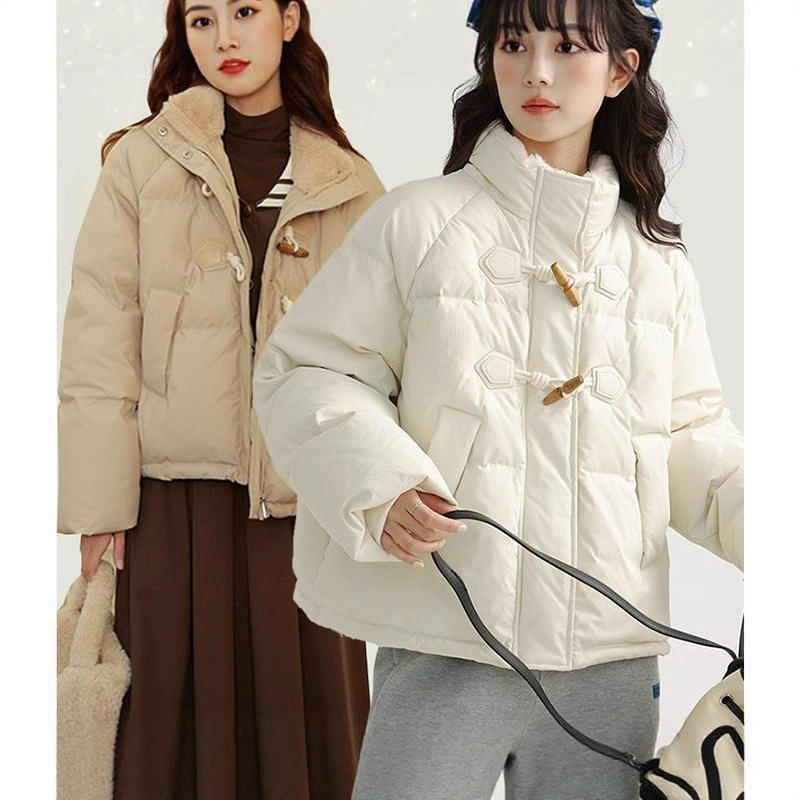 牛角扣面包服女2025新款冬季小个子宽松棉衣韩版短款棉袄加厚外套|undefined