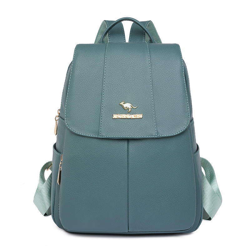 Amazon nueva mochila de cuero suave para mujer casual moda retro de gran capacidad mochila de viaje al aire libre mochila escolar de moda