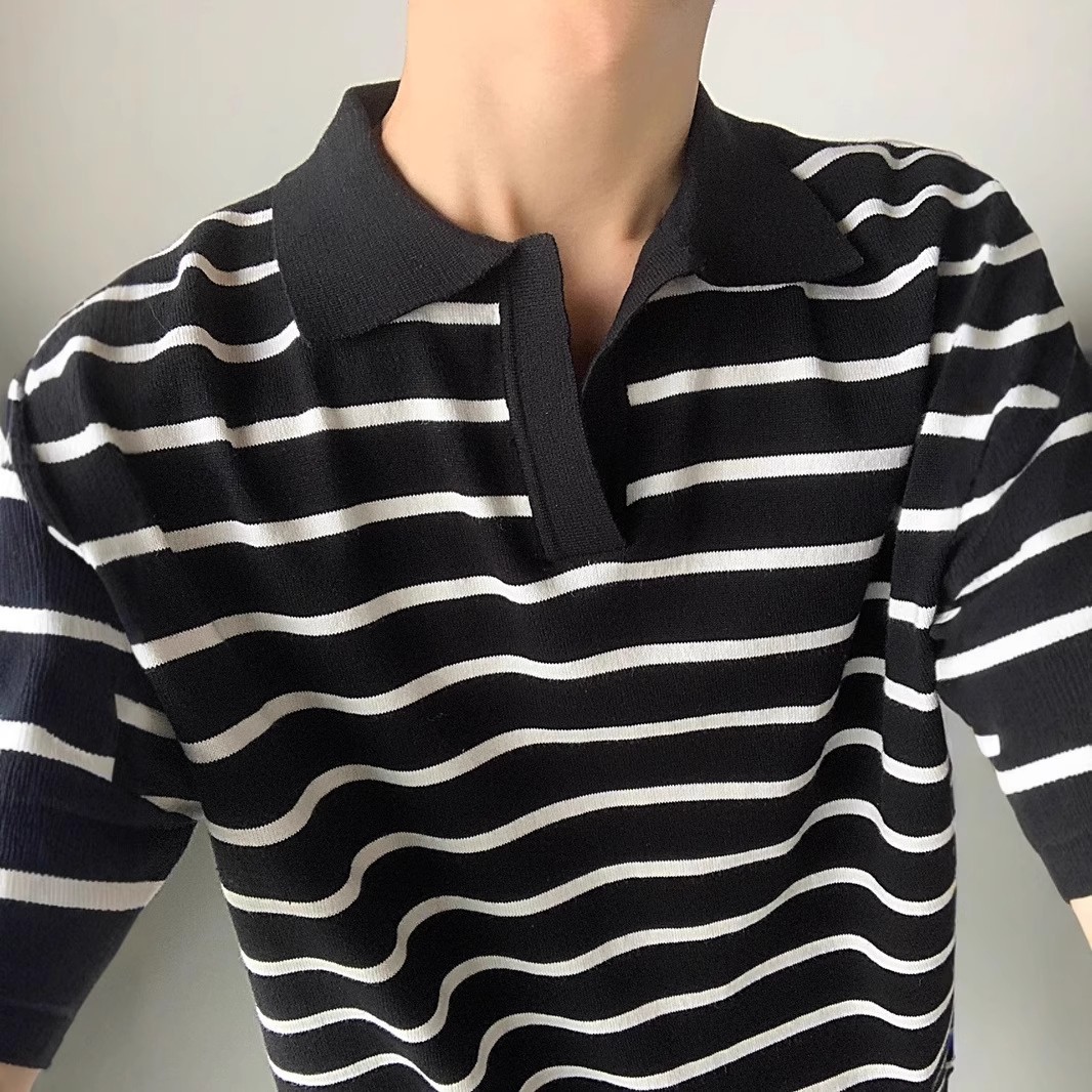 Camisas de polo de manga corta, camisetas de punto, camisetas comerciales anti rayas, hielo, fábrica de verano transfronteriza al por mayor