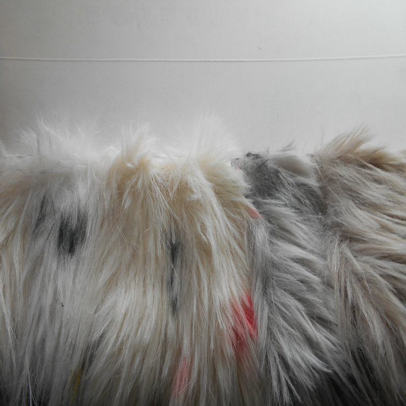 提花点狐狸毛 人造毛皮长毛绒波点彩点秋冬服装衣领圣诞玩具面料