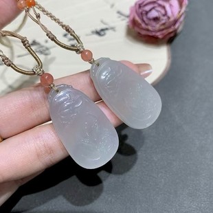 [More than one year after another] Hetian jade is light smoke and purple, pure hand-woven rope jade is delicate and greasy, exquisite workmanship