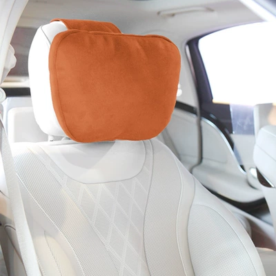 Car headrest is suitable for Mercedes-Benz S-Class Maybach cervical pillow car headrest lumbar suede neck pillow (Headrest) - red-tea-orange-headrest