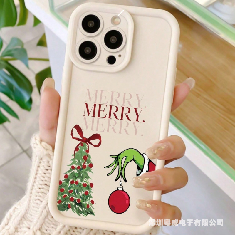 适用iphone17promax手机壳苹果16pro阶梯15跨境14/13爆12圣诞快乐