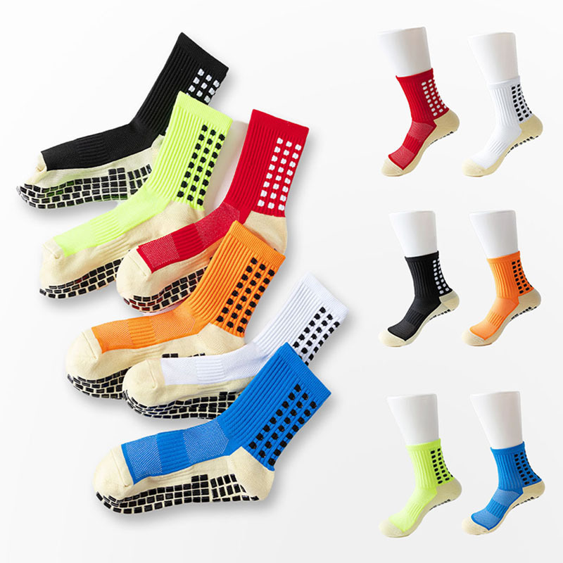Sports anti-slip socks for men and women, mid-calf thickened silicone-soled football socks, yoga socks, trampoline socks, suitable for all seasons