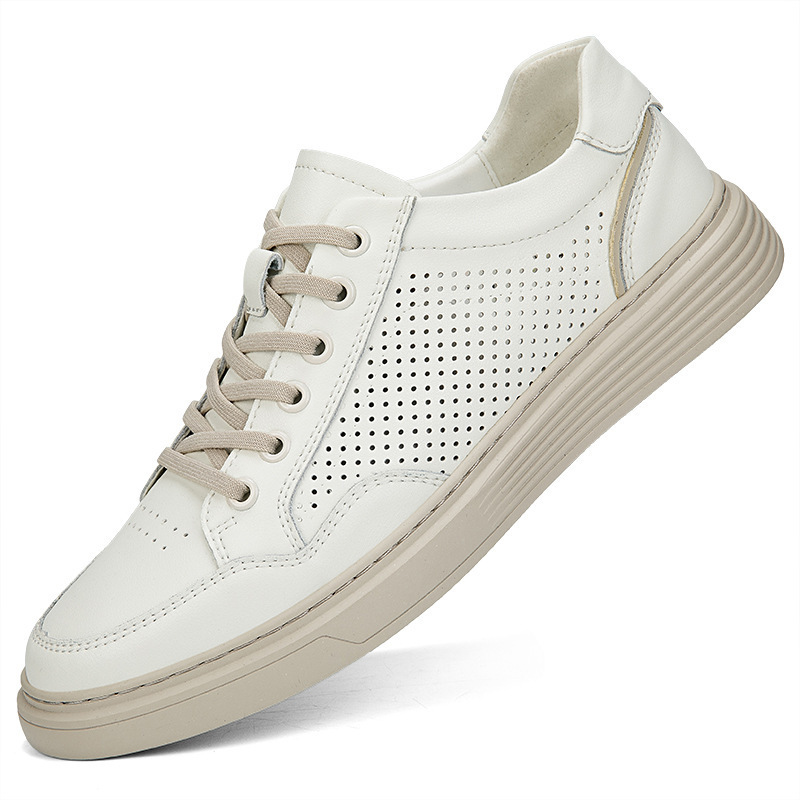 Men's Shoes Spring and Summer 2025 New Genuine Leather White Shoes with Suits Versatile Casual Leather Shoes Leathershoes