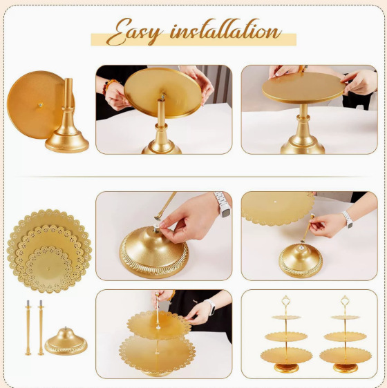 Estante de postres, soporte de exhibición, estante para pasteles, bandeja para pasteles, mesa de descanso para comidas frías, estante para el té de la tarde, estante para bocadillos