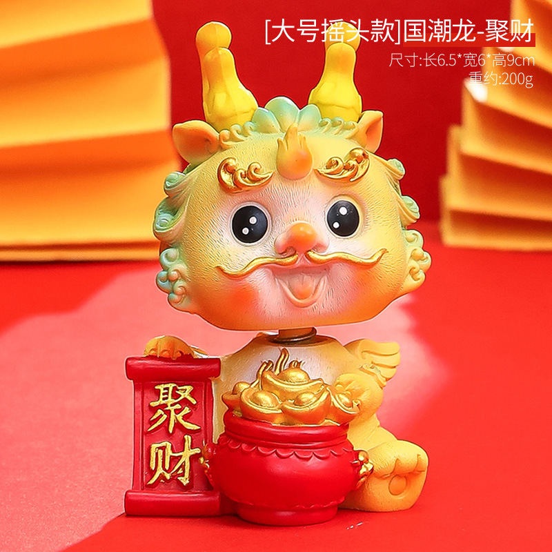 Año Nuevo zodiaco con regalo de mano dragón año resina muñeca decoración del hogar moda Nacional seguro feliz dragón regalo creativo nuevo