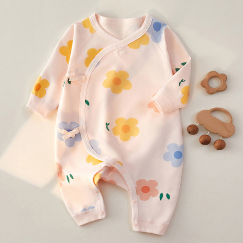 Newborn clothes, pure cotton jumpsuits, spring and autumn baby close-fitting clothes, newborn baby monk clothes, autumn clothes, butterfly clothes