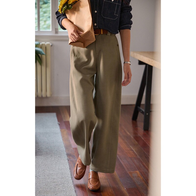 Solighter French Lyocell Wool Scimitar Pants Casual Pants High Waist Pants