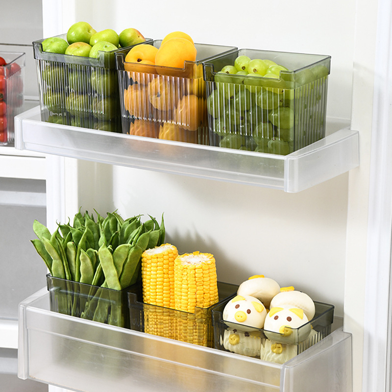 Refrigerator Side Door Storage Box Kitchen Finishing Food Scallion Ginger Garlic Egg Fresh-keeping Artifact Plastic Inner Storage Rack