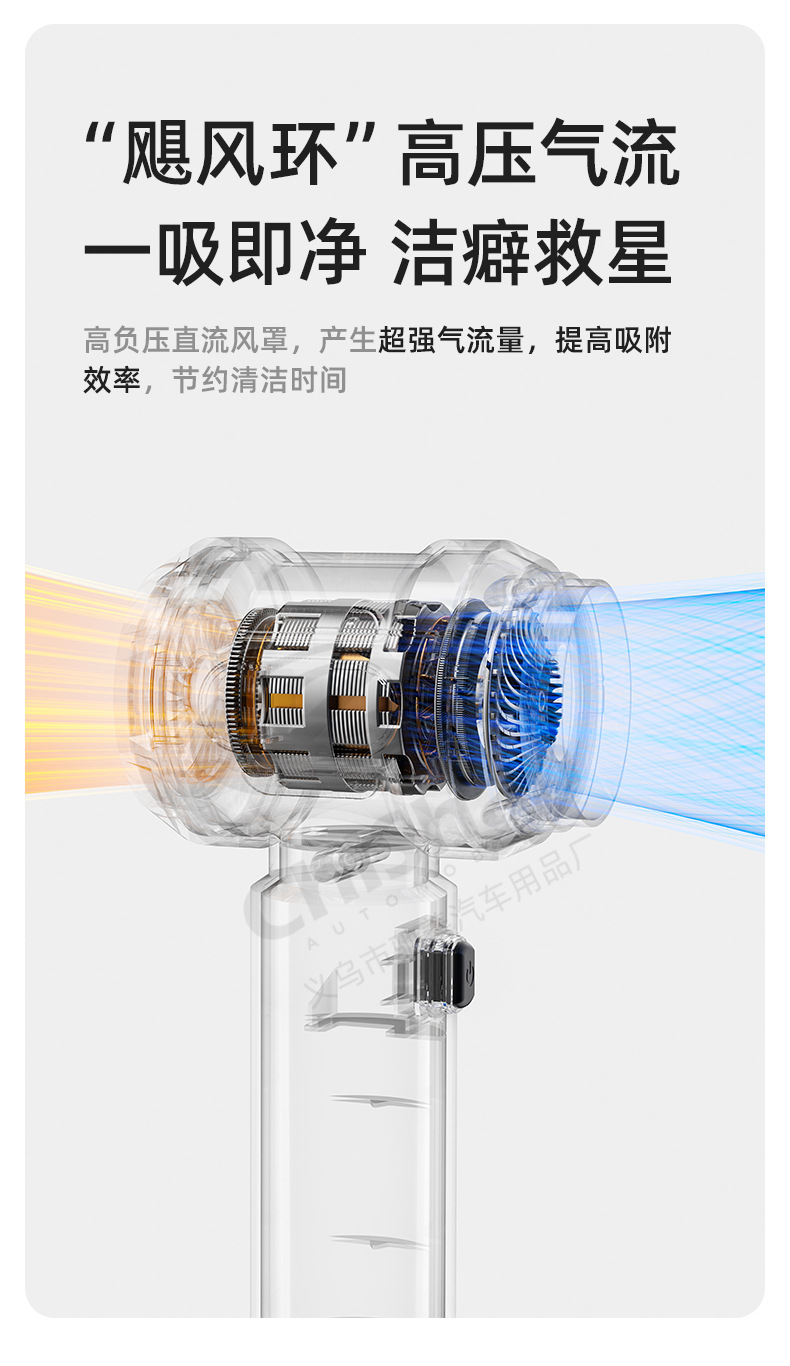 [Customized] Car Vacuum Cleaner, Handheld, Super Strong Suction, Small Wireless Portable Vacuum Cleaner for Cars, Suction and Blowing in One