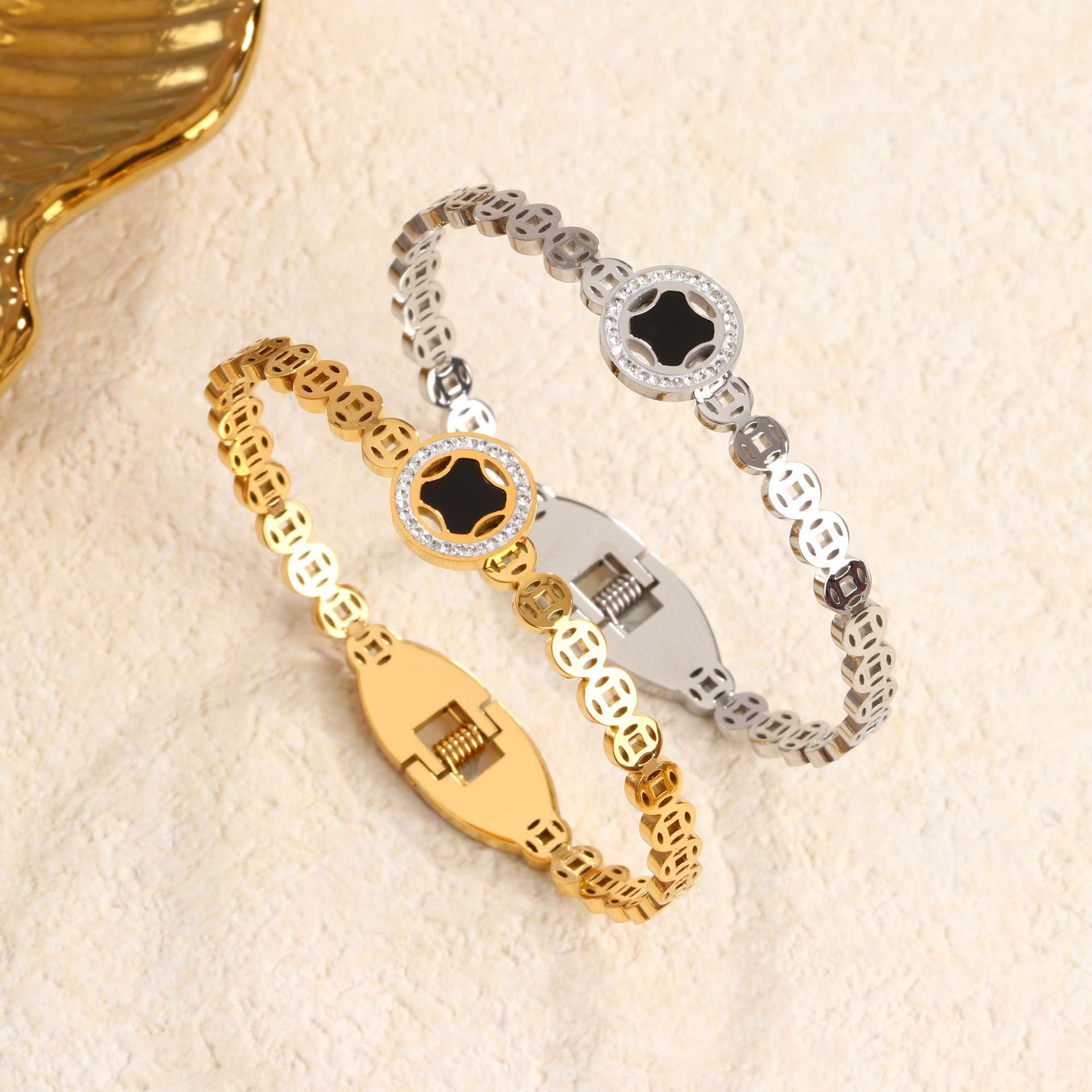 102 구리 동전 팔찌 골드