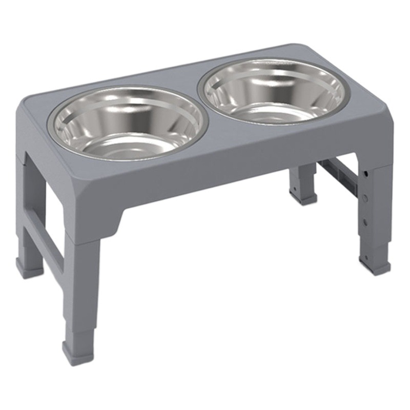 Tazón para mascotas ajustable de elevación tazón de acero inoxidable elevado perro grande doble tazón alimentador de perro tazón plegable tazón de perro vajilla cuenca