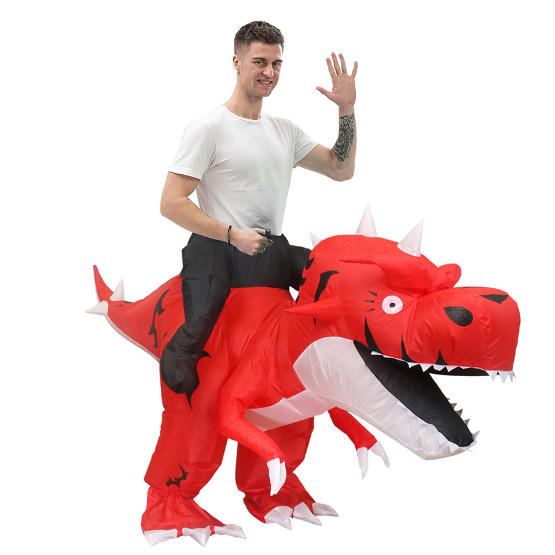 Venta caliente Traje inflable transfronterizo Dinosaurio de Halloween Alien Tyrannosaurus Rex Dress Up Ropa de actuación divertida Decoración de fiesta