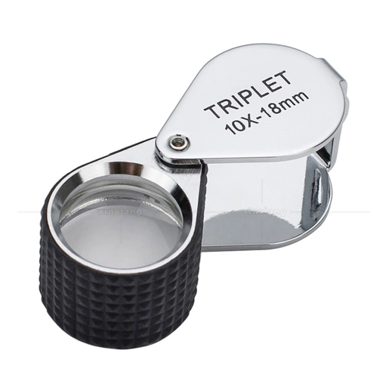 Высококачественное складное цельнометаллическое увеличительное стекло 10x18 мм, полная оптическая идентификация, античный нефрит с кожаным футляром, ювелирное зеркало