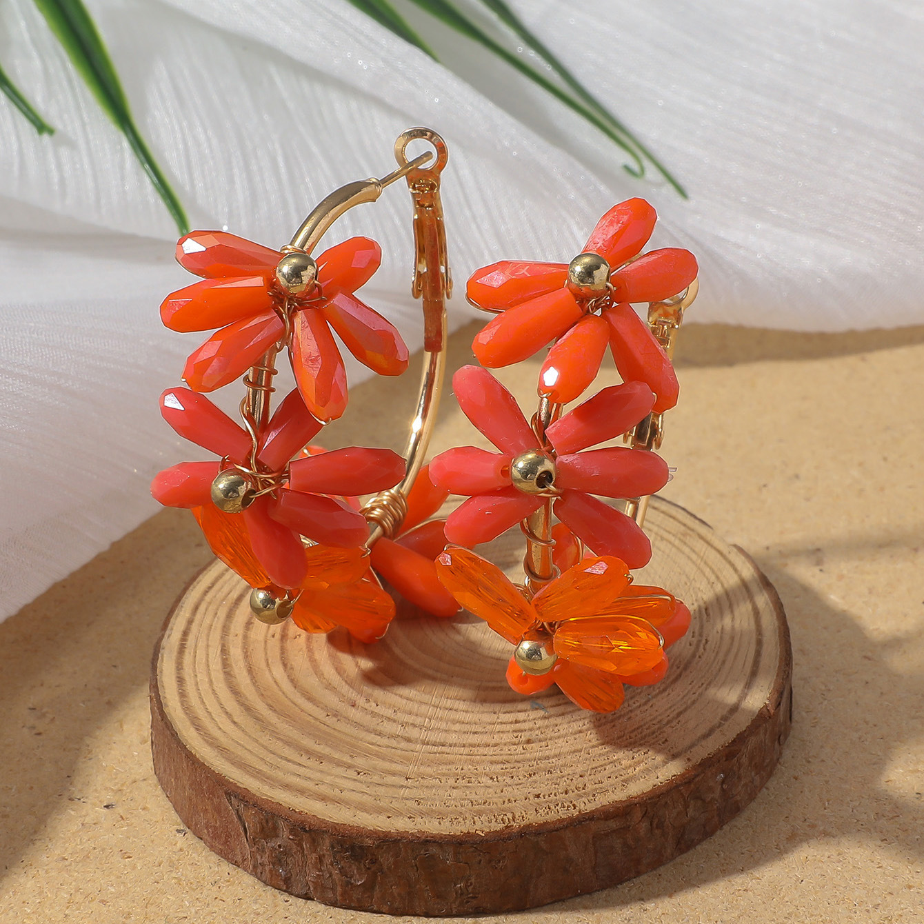 20g Weight 304 Stainless Steel Ear Needle Material Earrings Classification 1 Pair Quantity Holiday, Travel Occasion Artificial Crystal Material Flower Pattern All Seasons Season Women's Gender Vacation, Classic Style Style 1 Pair Vacation Classic Style Flower Artificial Crystal Earrings 12